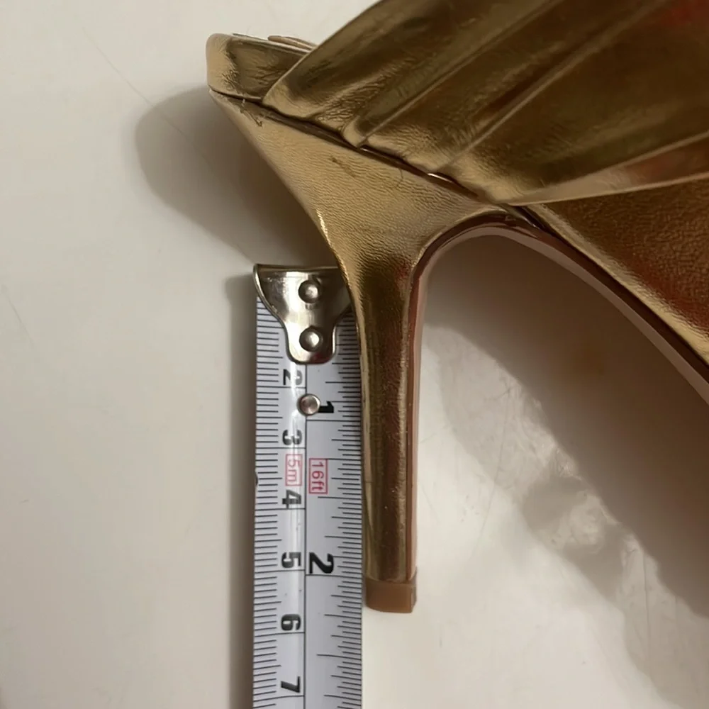 NWT: Zara Gold Knotted Mule Heels 36 - Picture 5 of 5